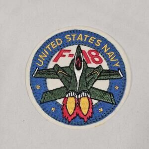 Vintage NOS NAVY F-18 Felt Patch. Military Retro Fighter Jet Colorful USA